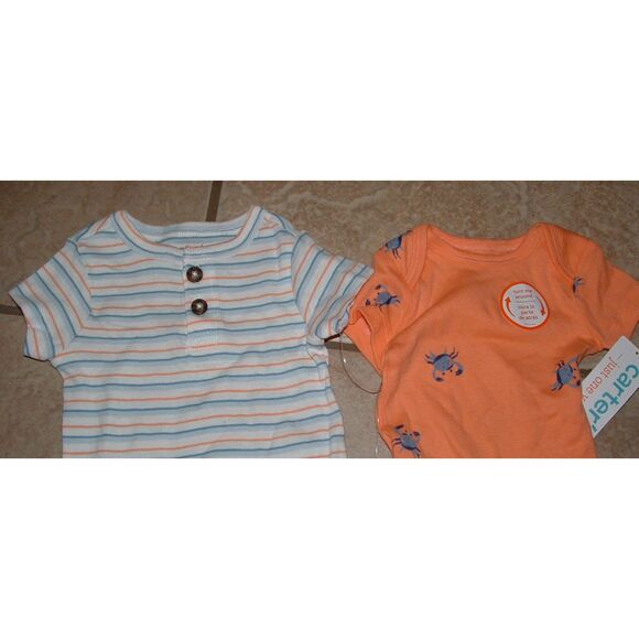 NEW NWT Baby Boys Sz Newborn Shirts & Pants 3 Pc Set CARTERS JUST ONE YOU - Picture 2 of 2